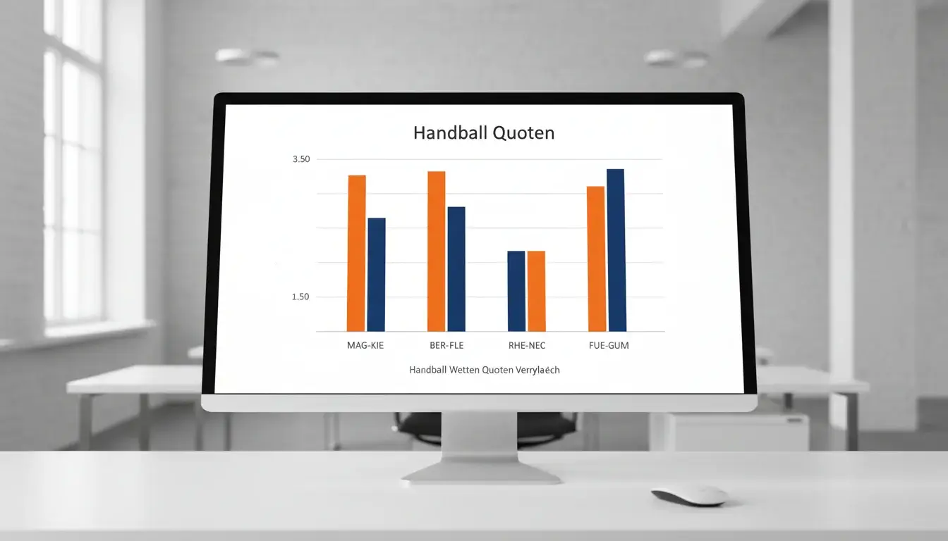 Bildschirm zeigt übersichtliche Quotenvergleichs-Grafik für Handball-Wettmärkte